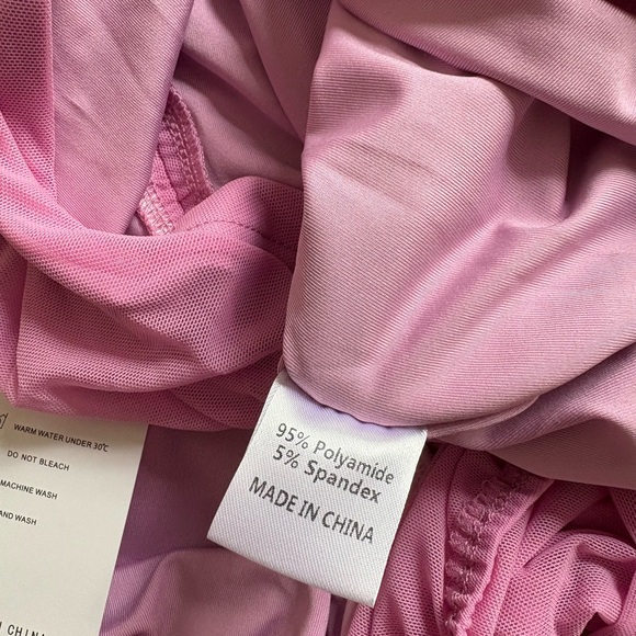 Lilac Women’s Square Neck Lantern Long Sleeve Mesh Ruched Bodycon Dress Sz Small - Picture 7 of 7